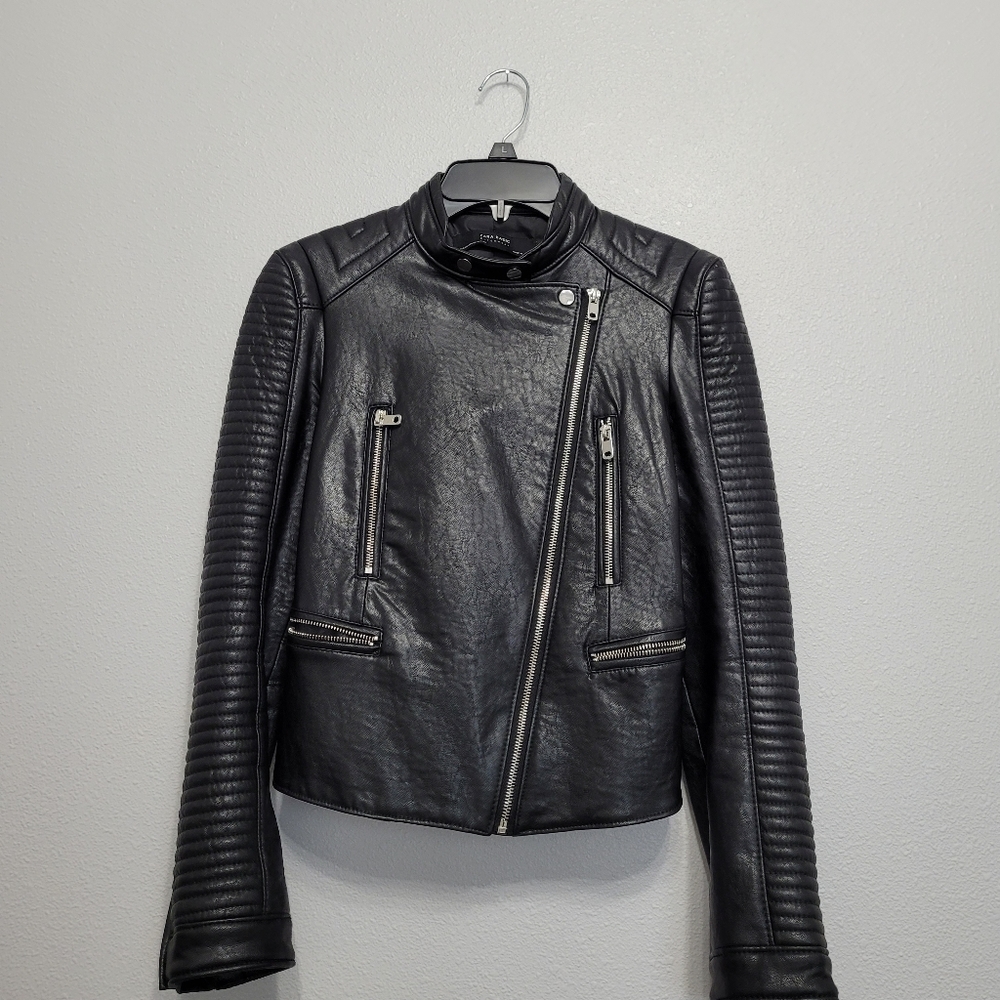 NWT Zara .. Feminine Faux Leather Jacket